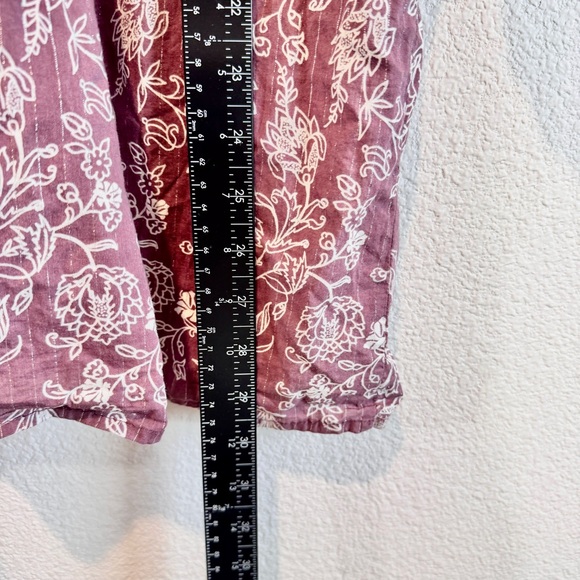 Gloria Vanderbilt Boho Prairie Floral Popover Top Cotton Peasant Blouse XL - Picture 7 of 11